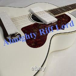 Guitare acoustique électrique blanche J200 43'' en épicéa massif avec égaliseur 6 cordes expédition gratuite