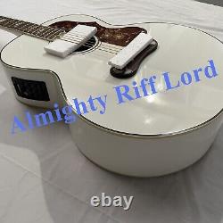 Guitare acoustique électrique blanche J200 43'' en épicéa massif avec égaliseur 6 cordes expédition gratuite