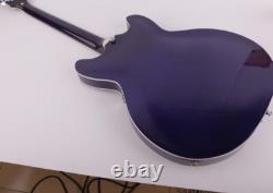 Guitare électrique 6 cordes avec touche en palissandre, semi-creuse, à pont fixe