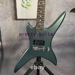 Guitare électrique Chuck Stealth bleu foncé métallique sur mesure avec pièces chromées et micro H.