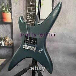 Guitare électrique Chuck Stealth bleu foncé métallique sur mesure avec pièces chromées et micro H.