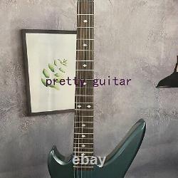 Guitare électrique Chuck Stealth bleu foncé métallique sur mesure avec pièces chromées et micro H.