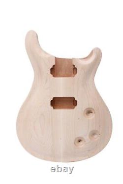 Guitare électrique DIY pour corps en acajou de style PRS avec cap en érable, 22 frettes, incrustations de points et manche collé