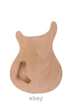 Guitare électrique DIY pour corps en acajou de style PRS avec cap en érable, 22 frettes, incrustations de points et manche collé