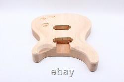 Guitare électrique DIY pour corps en acajou de style PRS avec cap en érable, 22 frettes, incrustations de points et manche collé