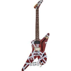 Guitare électrique EVH Striped Series Bourgogne avec rayures argentées SKU#1669194