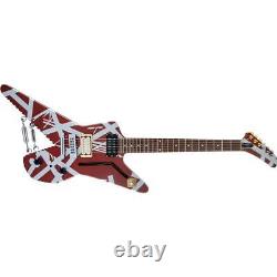 Guitare électrique EVH Striped Series Bourgogne avec rayures argentées SKU#1669194