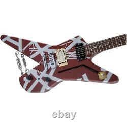 Guitare électrique EVH Striped Series Bourgogne avec rayures argentées SKU#1669194