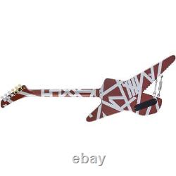 Guitare électrique EVH Striped Series Bourgogne avec rayures argentées SKU#1669194