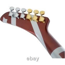 Guitare électrique EVH Striped Series Bourgogne avec rayures argentées SKU#1669194