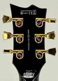 Guitare électrique Esp Ltd EC1000-BLK Gloss Black avec manche collé et micros EMG Ser# W2106