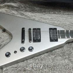 Guitare électrique Gibson Dave Mustaine Flying V EXP modèle artiste, finition métallique argentée