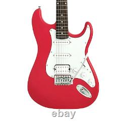 Guitare électrique Haze E211 Fiesta Red HST avec accessoires