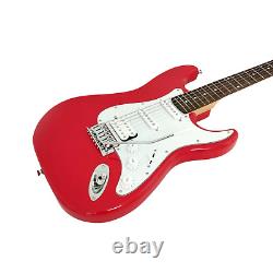 Guitare électrique Haze E211 Fiesta Red HST avec accessoires