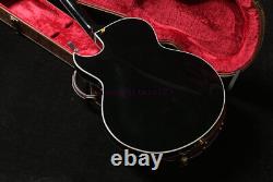 Guitare électrique Hollow Body Byrdland avec ouïes en forme de F, style Archtop Jazz, échelle 596, finition noire brillante.
