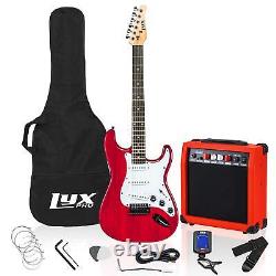 Guitare électrique LyxPro Débutant 39 et accessoires de guitare électrique, Rouge