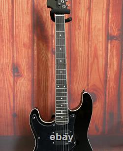 Guitare électrique ST à corps massif pour gaucher, noire, avec micros SSH et livraison gratuite