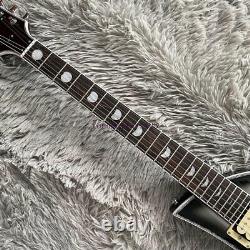Guitare électrique Solid Body Custom MS avec incrustation Moon Rising Silverburst Livraison gratuite