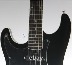 Guitare électrique Solid Body ST gaucher, ensemble noir avec touche en palissandre