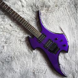 Guitare électrique Solid Body Special BC avec incrustation d'araignée, chevalet FR, couleur violette, livraison gratuite.