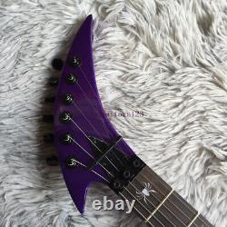Guitare électrique Solid Body Special BC avec incrustation d'araignée, chevalet FR, couleur violette, livraison gratuite.