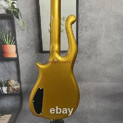 Guitare électrique Solid Body en métal doré avec nuages, incrustations de flèches et livraison rapide