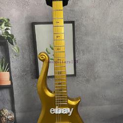 Guitare électrique Solid Body en métal doré avec nuages, incrustations de flèches et livraison rapide