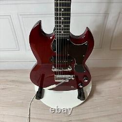 Guitare électrique Wine Red SG avec ensemble de micros P90 et pont spécial en joint