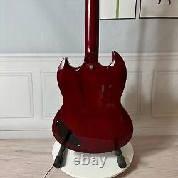 Guitare électrique Wine Red SG avec ensemble de micros P90 et pont spécial en joint