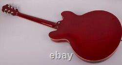 Guitare électrique à 6 cordes Rouge avec touche en palissandre, corps semi-creux en acajou