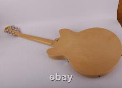 Guitare électrique avec touche en palissandre, corps semi-creux, dessus en érable de couleur naturelle