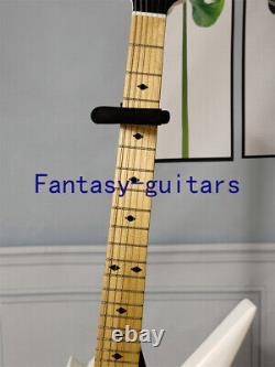 Guitare électrique blanche sur mesure avec corps en frêne Ironbird et jeu de micros HH en jointure