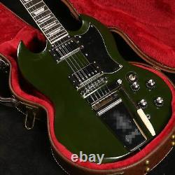 Guitare électrique de style Custom Shop Olive Drab Green avec matériel chromé et micros H-H