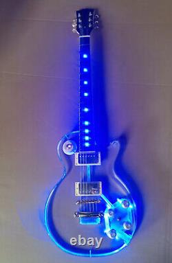 Guitare électrique en acrylique avec diodes électroluminescentes et touche en palissandre