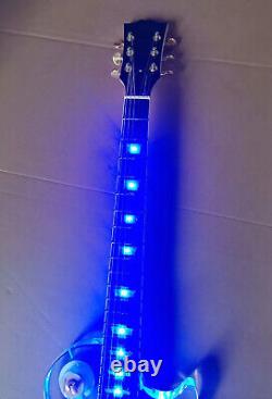 Guitare électrique en acrylique avec lumière LED et touche en palissandre