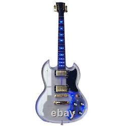 Guitare électrique en forme de corps acrylique avec lumière LED