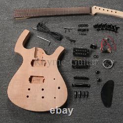Guitare électrique en forme spéciale inachevée DIY sans peinture avec ensemble complet d'accessoires.