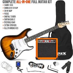 Guitare électrique pleine taille avec ampli de 20W, le pack inclut tous les accessoires, numérique