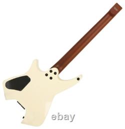 Guitare électrique sans tête Corona Gravity NT Vintage White avec frettes en acier inoxydable Jescar