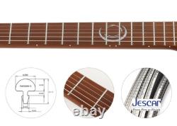 Guitare électrique sans tête Corona Gravity NT Vintage White avec frettes en acier inoxydable Jescar