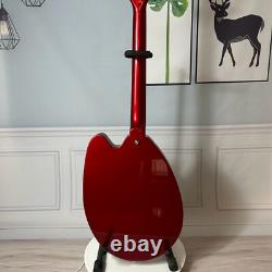 Guitare électrique semi-creuse en métal rouge de fabrication avec ensemble de 6 cordes en joint