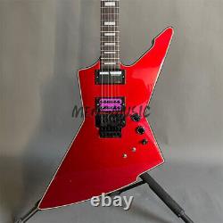 Guitare électrique spéciale en forme de Metallic Red avec quincaillerie noire, pont FR et alimentation active 9V
