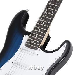 Guitare électrique taille réelle de 39 pouces avec ampli, étui et pack d'accessoires pour débutants.