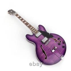 Guitare électrique violette à 6 cordes, corps en acajou, manche en érable, touche en palissandre