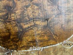 Guitare en bois d'ipe avec figurine de carapace de tortue tragique, luthier, uniquement le dos