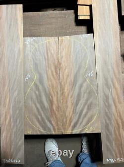 Guitare en bois de ton Ohia hawaïen bouclé, ensemble de luthier dos et éclisses OM