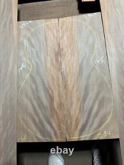 Guitare en bois de ton Ohia hawaïen bouclé, ensemble de luthier dos et éclisses OM
