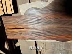 Guitare en bois de ton Ohia hawaïen bouclé, ensemble de luthier dos et éclisses OM