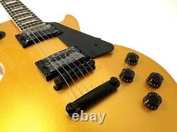 Haze 1988gd Metallic Golden Solid Ahogany Body Guitare Électrique Aveclocking Tuner