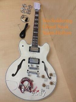Haze Complete No-solder E-272diy Semi-hollow Body Guitare Électrique Bricolage, Ensemble Collier